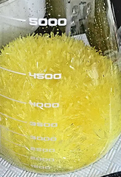 Large pale yellow crystals of trans-β-methyl-β-nitrostyrene, recrystallised from 2.5 volumes of isopropanol 99.95%